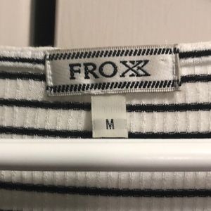 Froxx White/Black Stretch Cotton Top 3/4 Slv/Med